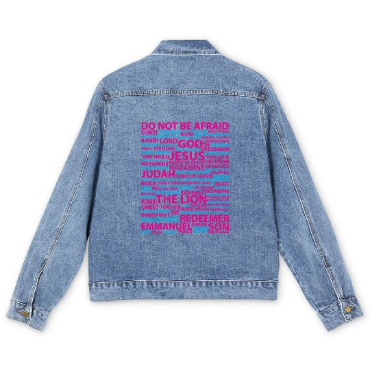 Jesus: Heavenly Names Patchwork Men's Denim Jackets