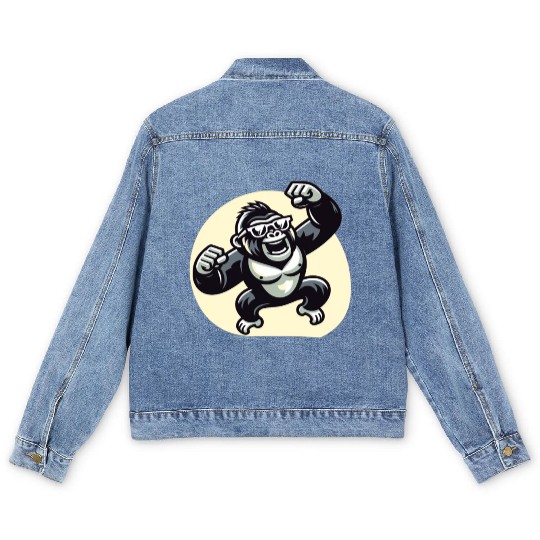 Gorilla With Sunglasses Men's Denim Jackets