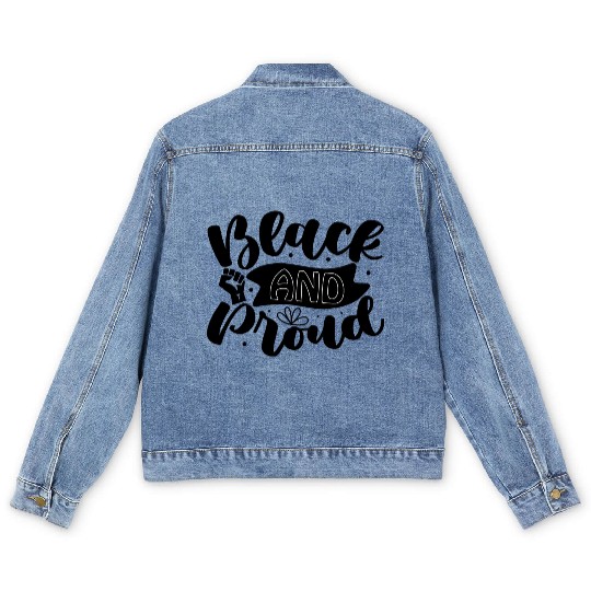 black and proud Men's Denim Jackets
