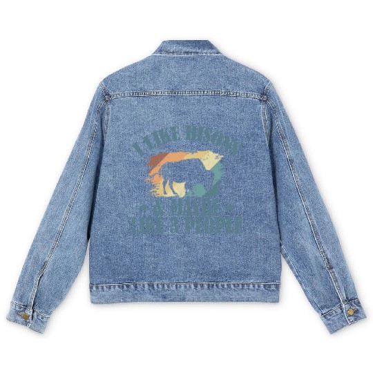 I Like Bisons and Maybe Like 3 People Men's Denim Jackets