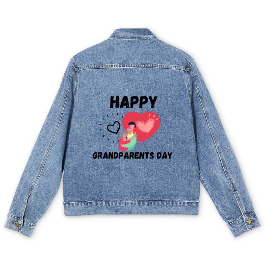 Happy Grandparents Day Men's Denim Jackets