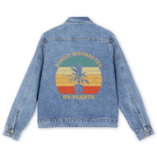 Garden Lover Design Easily Distracted By Plants Men's Denim Jackets