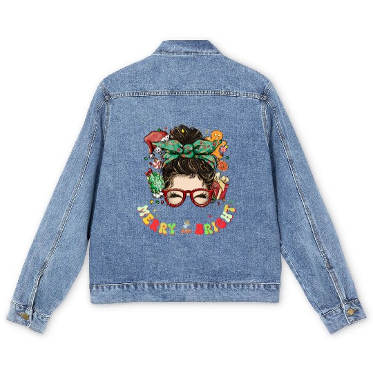 Merry Christmas Present for Her Men's Denim Jackets