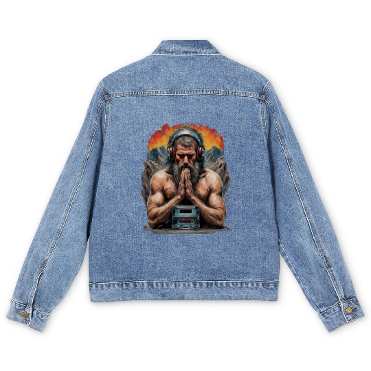 Groovy Stone Age: The Caveman in Beats Ritual Men's Denim Jackets