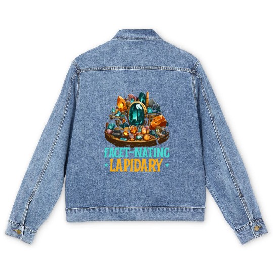 Lapidary Artist Gemstone Stone Collecting Stone Men's Denim Jackets