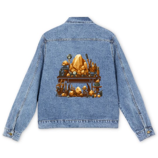 Lapidary Artist Gemstone Stone Collecting Stone Men's Denim Jackets