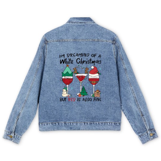 I'm Dreaming Of A White Christmas Men's Denim Jackets