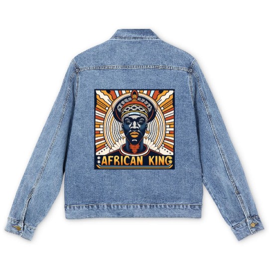African King Gift For Afrocentric Lovers Men's Denim Jackets