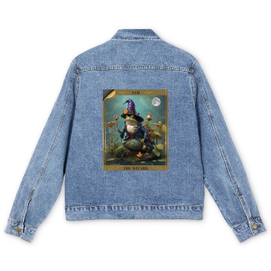 he Wizard Comfort Colors Oversized Men's Denim Jackets, Frog Ta