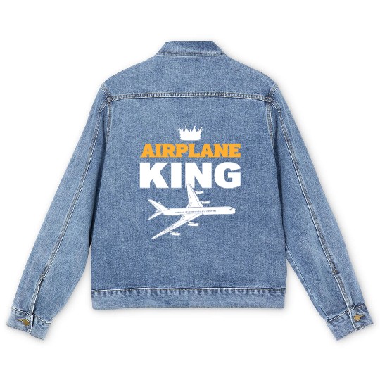 Airplane King Soldiers Or Armed Forces Gift Men's Denim Jackets