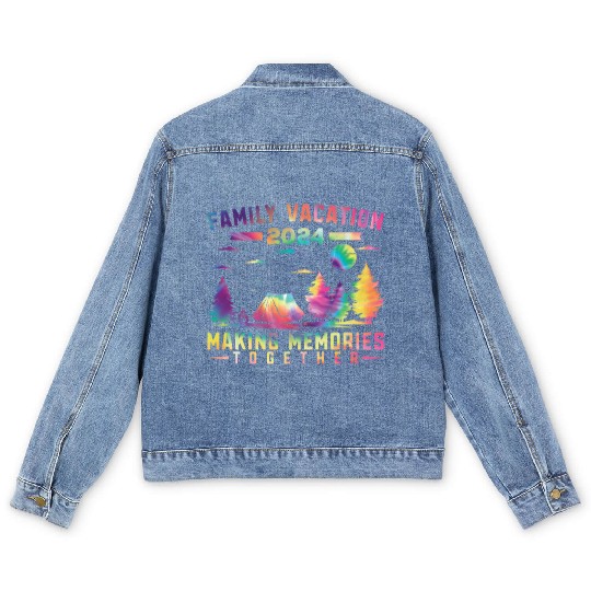 Summer Family Vacation Making Memories Men's Denim Jackets