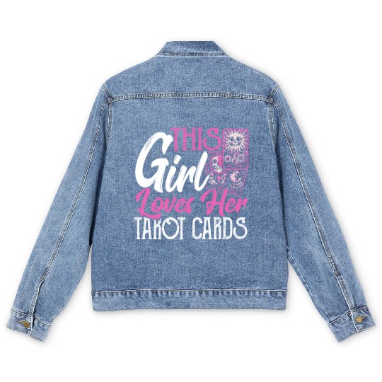 This Girl Loves Her Tarot Cards Tarot Card Reading Men's Denim Jackets