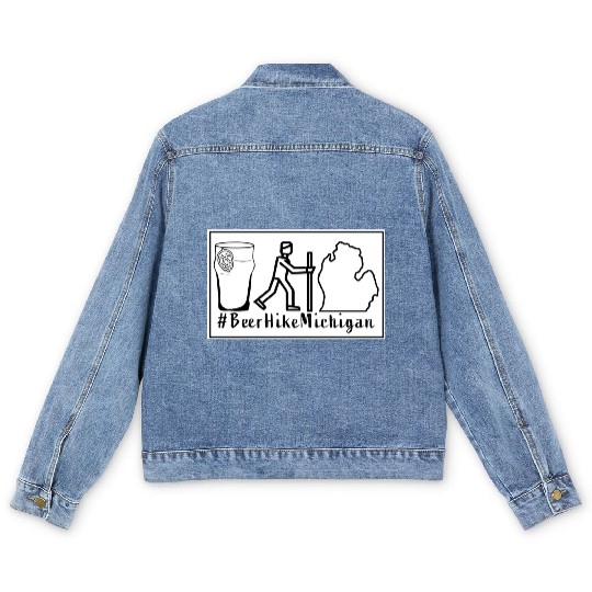 Beer+Hike+Michigan Men's Denim Jackets