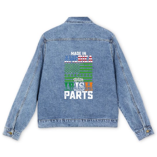 Made in America with Irish Parts St Patrick's Day Men's Denim Jackets