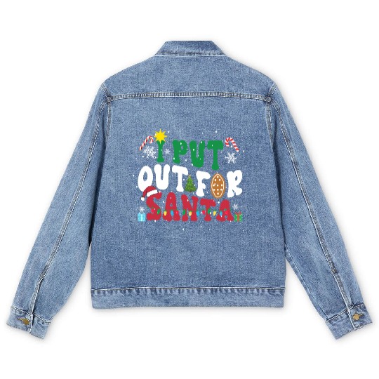 I put Out For Santa Funny Christmas Men's Denim Jackets