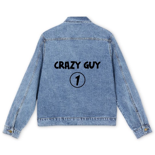 Best Friends for 3 - crazy guy 01 Men's Denim Jackets