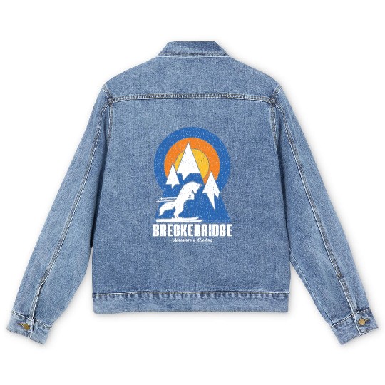 Retro Breckenridge Ski White Fox Men's Denim Jackets