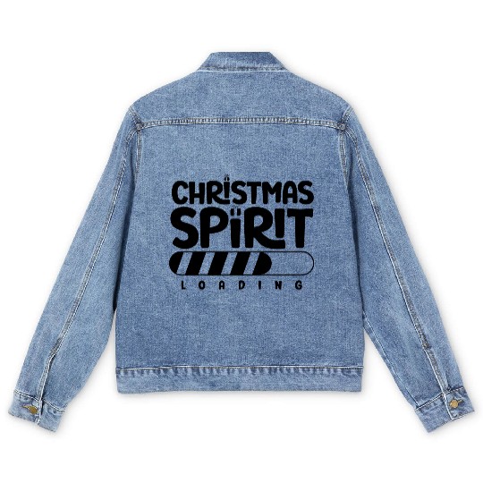 Christmas spirit loading , Funny , Digital Art Men's Denim Jackets