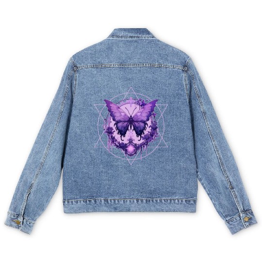 Enchanted Butterfly Witchcraft Fairycore Ethereal Men's Denim Jackets