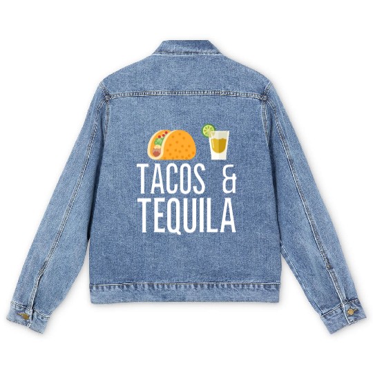 Tacos And Tequila Best Mexican Culture Southwest Men's Denim Jackets