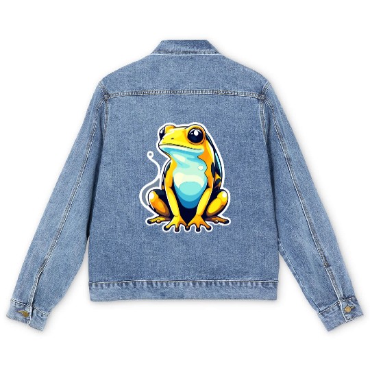 Golden Poison Frog Illustration Men's Denim Jackets