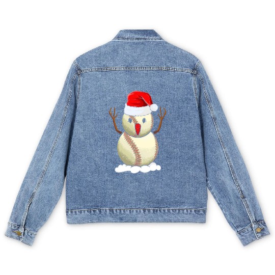 Snowman Golf Balls Snowmen Wintertime Snow Men's Denim Jackets