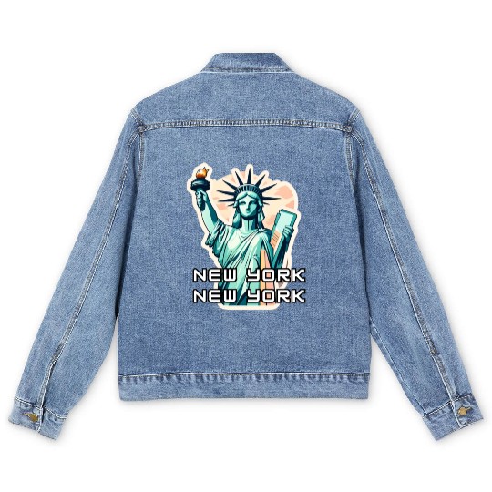 New York - Statue of Liberty Men's Denim Jackets