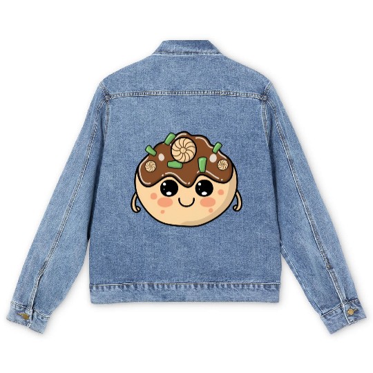 Cute Takoyaki Men's Denim Jackets