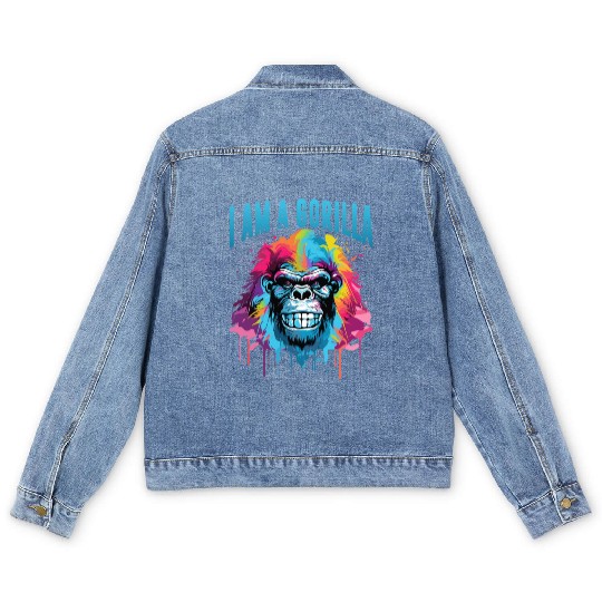 I Am A Gorilla Men's Denim Jackets