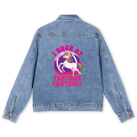 I Suck At Fantasy Football Men's Denim Jackets