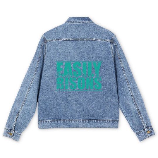 Easily Distracted by Bisons Animal Men's Denim Jackets