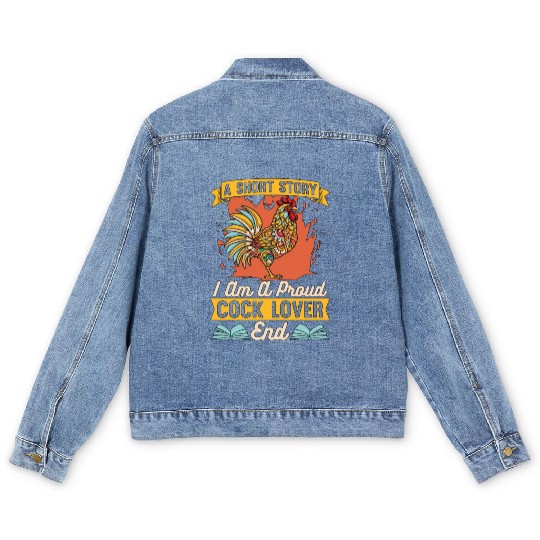 Cock Lover A Short Story I Am Chicken Coop Farmer Men's Denim Jackets
