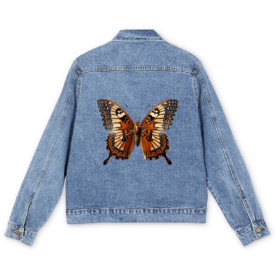 Butterfly Colorful Enchanting Delicate Insects Men's Denim Jackets