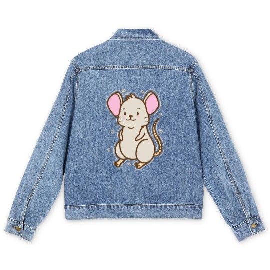 Mouse Nature Cheese Pet Men's Denim Jackets