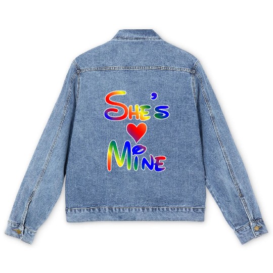 LGBT Pride I'm Her She's Mine Lesbian Couple Love Men's Denim Jackets