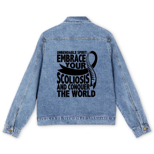 Unbendable rit Embrace Your Scoliosis Warrior Men's Denim Jackets