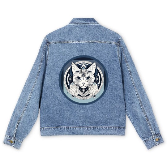 tiger cat Men's Denim Jackets