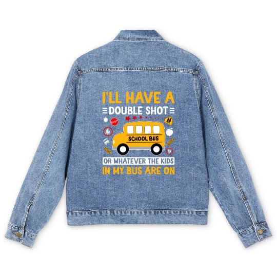 In My Bus Monitor School Bus Monitor Men's Denim Jackets