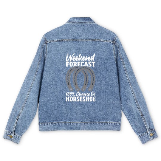 Weekend Forecast 100 Chance Of Horseshoe Men's Denim Jackets