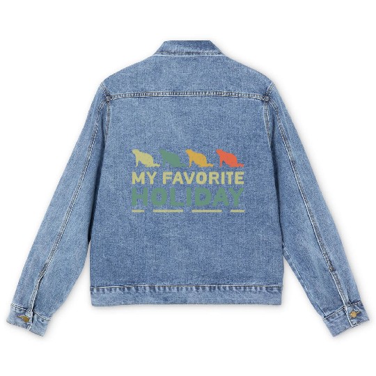 My Favorite Holiday Groundhog Day Men's Denim Jackets
