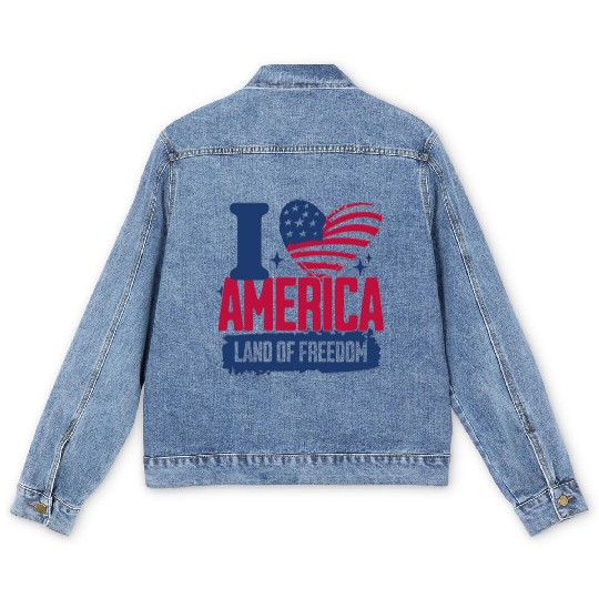 Clothing Apparel Men's Denim Jackets i love america
