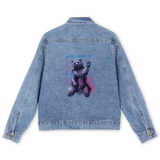 Hey Bear Painting Men's Denim Jackets
