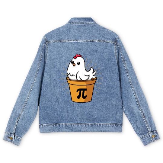 Chicken Pot Pie Funny Pi Day Math Equations Men's Denim Jackets