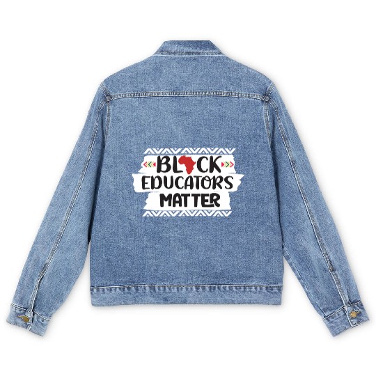Black Educators Matter African History Teacher Men Men's Denim Jackets
