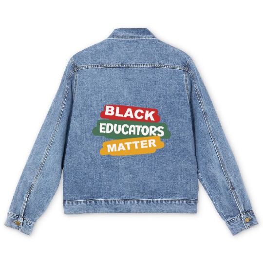 Black Educators Matter African History Teacher Men Men's Denim Jackets