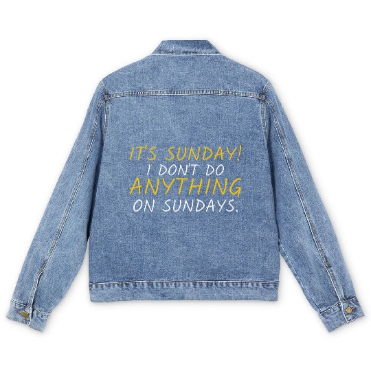 Funny "It's Sunday" Graphic Men's Denim Jackets