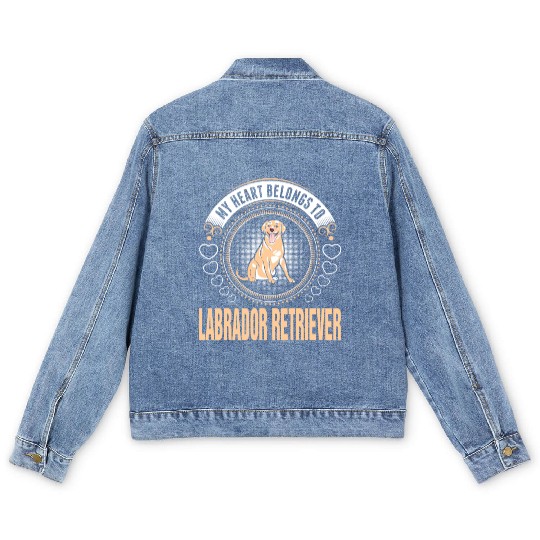 My Heart Belongs To Labrador Retriever Dog Men's Denim Jackets