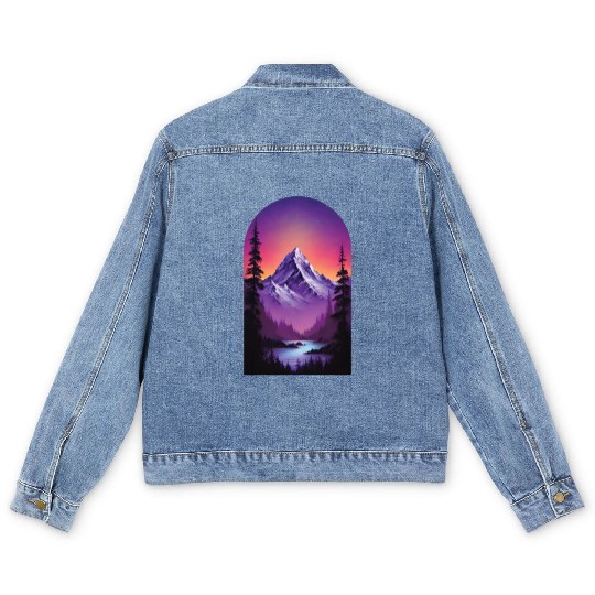 Violet Dawn The Mountains Majesty Men's Denim Jackets