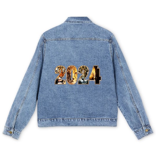 2024 TIGER CHEETAH JAGUAR LION DESIGN Men's Denim Jackets