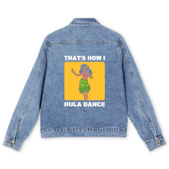 Hula Dance Hawaiian Girl Gift Men's Denim Jackets